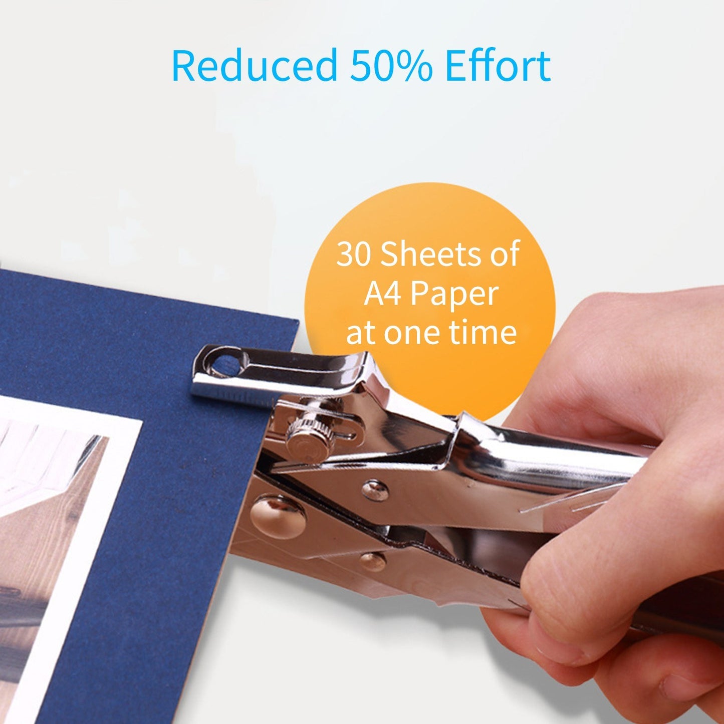 KW-trio All-Metal One-Hole Punch - 50% Reduced Effort, 30 Sheet Capacity for Office, Home, School & Crafts