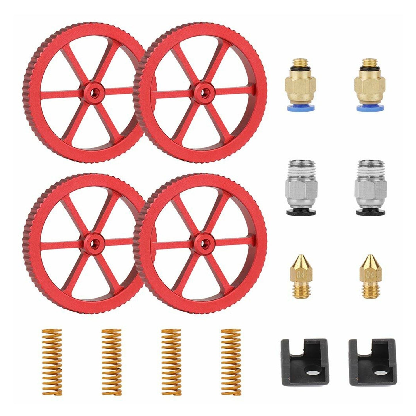 3D Printer Kit for 1.75mm Filament: PTFE Tubing & Cutter, PC4-M6 & PC4-M10 Fittings, Hotend Socks - Compatible with Creality Ender Series & CR-10