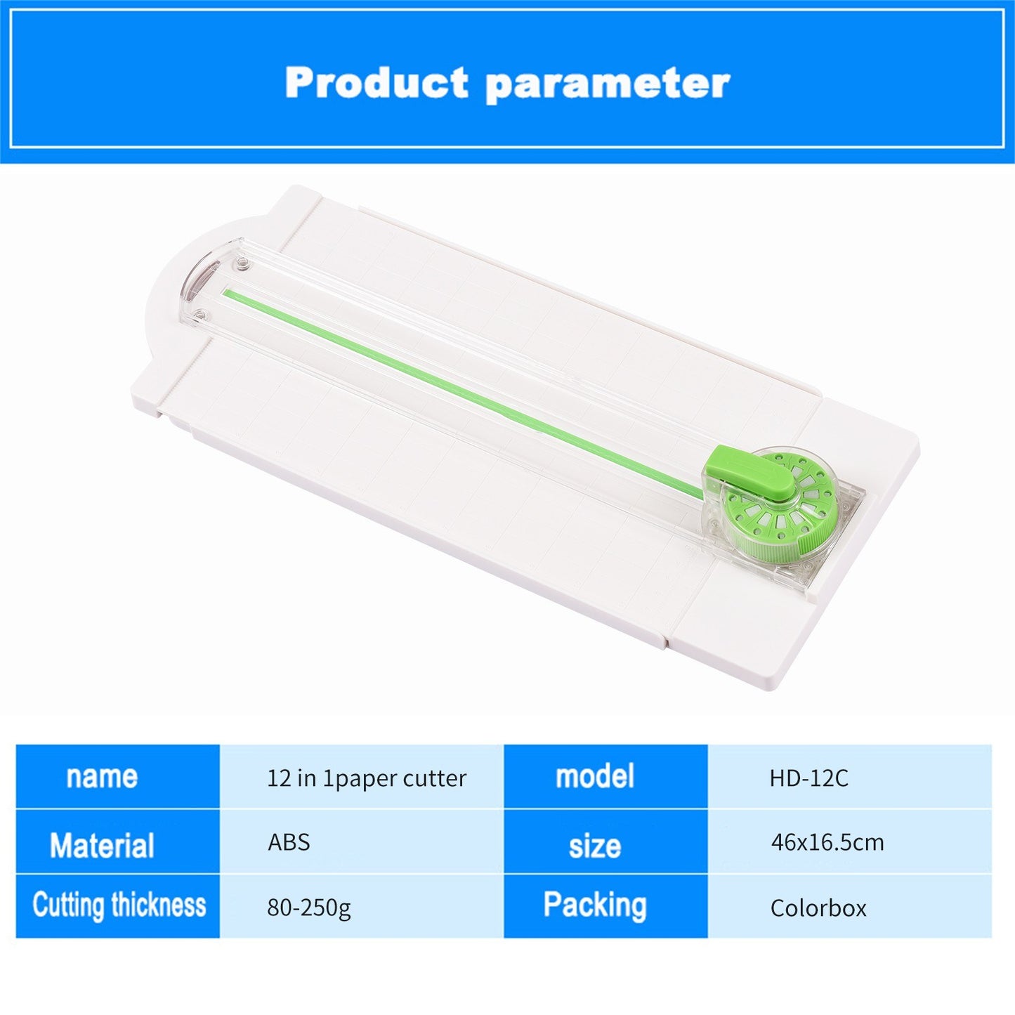 12-in-1 Mini Rotary Paper Trimmer, A4 Desktop Cutter with 12 Cutting Shapes
