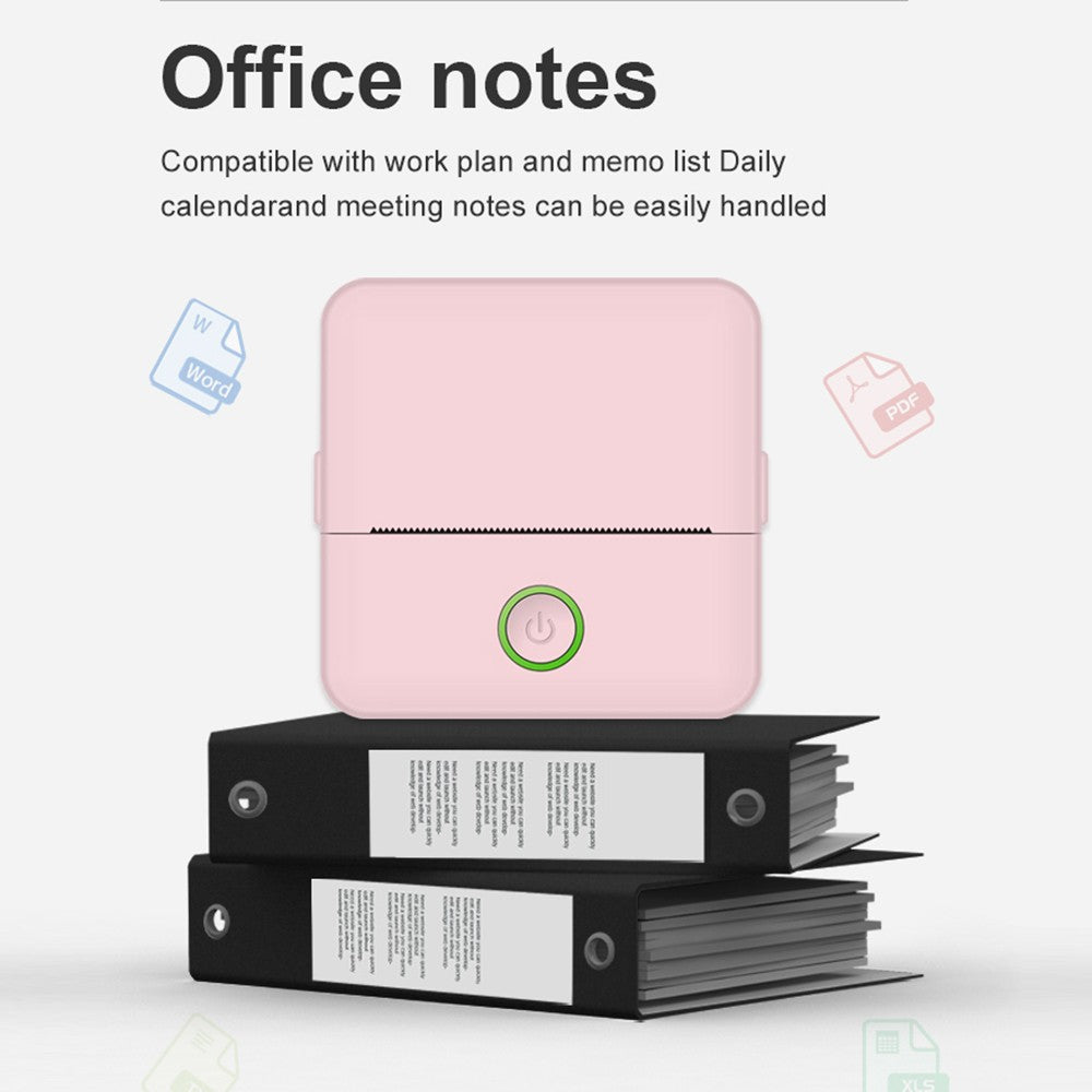 2 Mini Portable Wireless Thermal Printer with BT Connection, Ideal for Pictures & Labels - Includes 1 Roll Thermal Paper, Perfect for Kids & Office, Compatible with Android & iOS