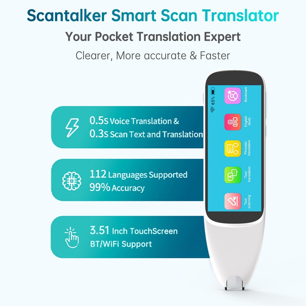 Multilingual Dictionary Translation Pen with 3.51-Inch LCD Touchscreen Scanner