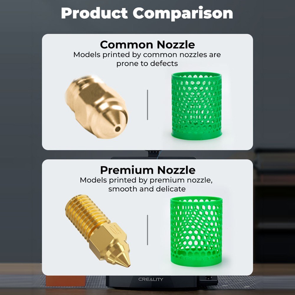 Creality Brass Nozzle Kit 8PCS (0.25mm, 4x0.4mm, 2x0.6mm, 0.8mm) for Ender-3 V3 SE / Ender-5 S1 / Ender-7