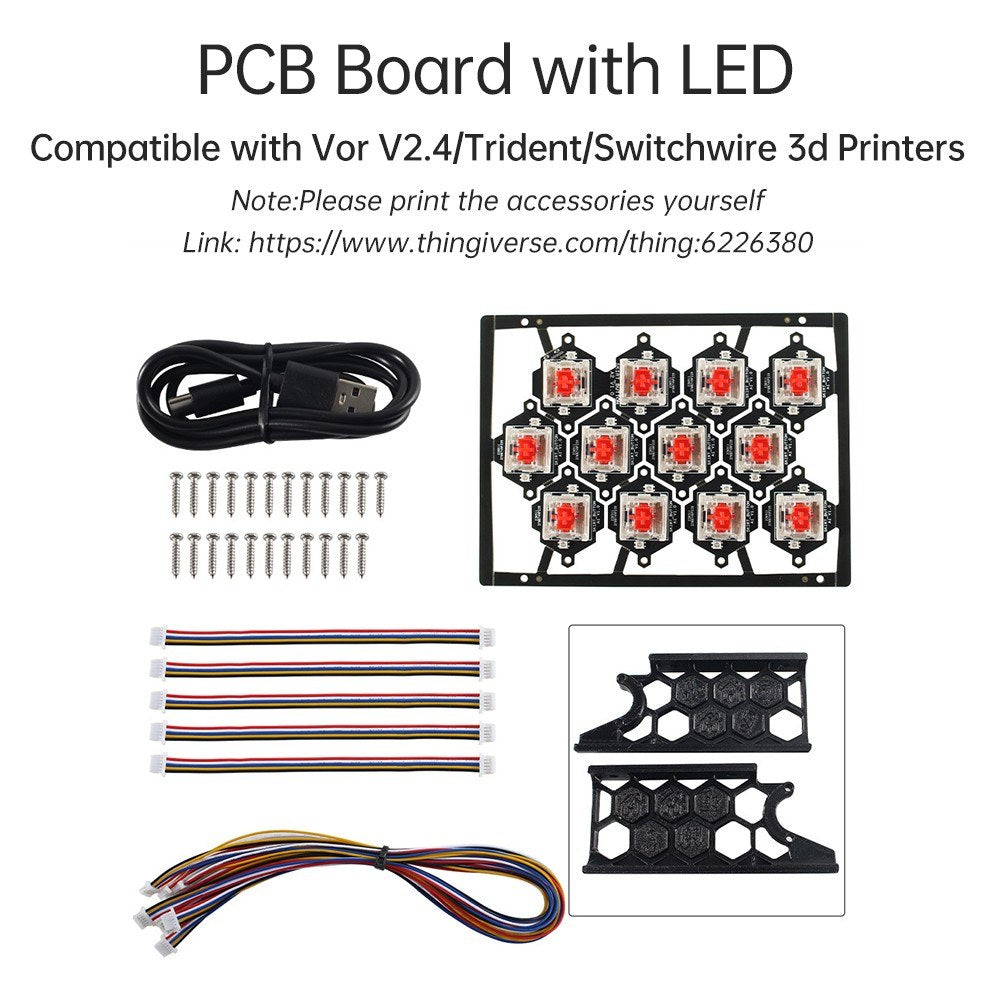 Pre-installed Hotkey PCB Board with LED for Vor V2.4/Trident/Switchwire 3D Printers