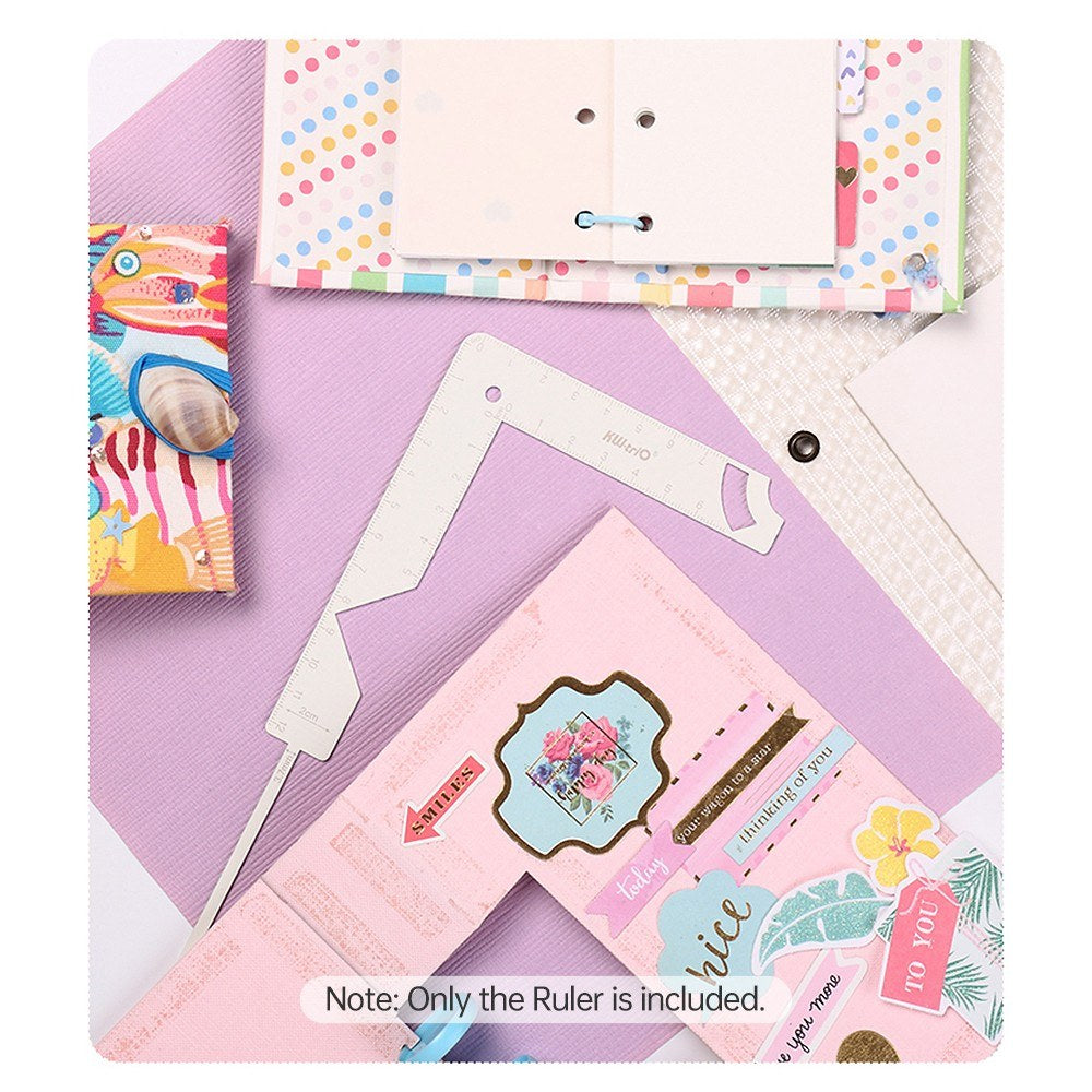 KW-TRIO Metal Bookbinding Ruler DIY Book Cover Guide Tool