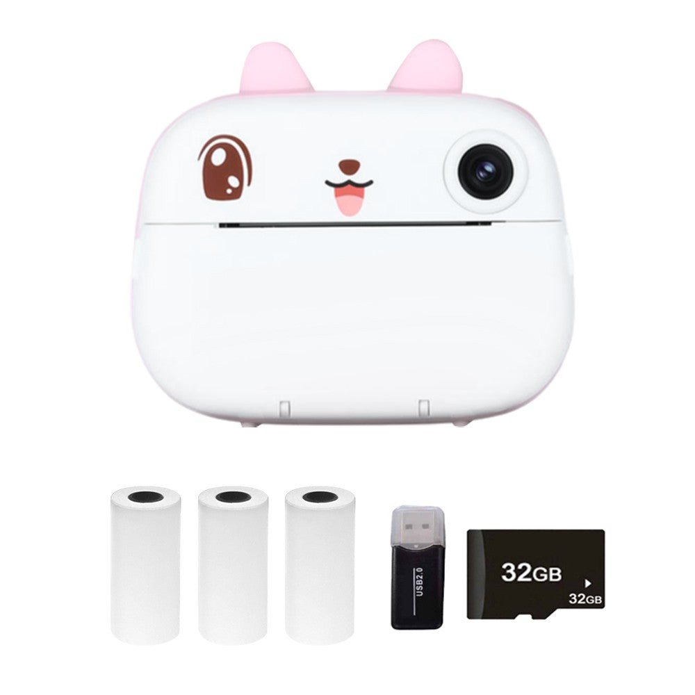 Instant Kids Camera with Thermal Printer, 2.4 Dual Screen, Timer, 1080P Video, Inkless Printing + 3 Paper Rolls