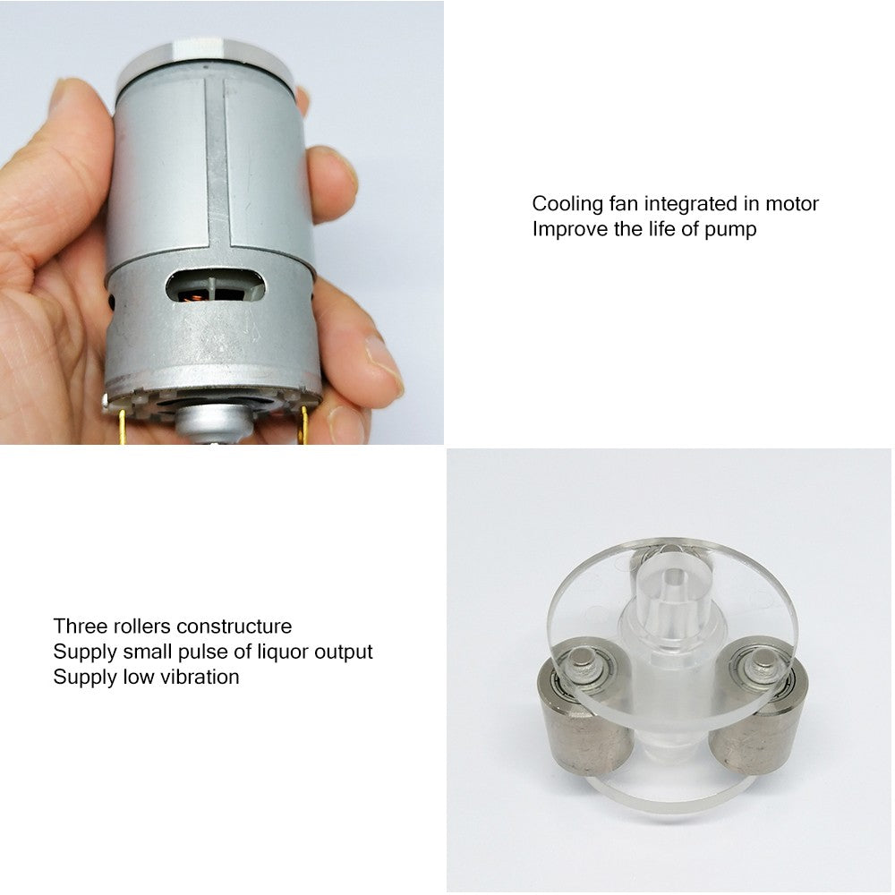 GROTHEN G3000 Peristaltic Pump 24V, 3000ml/min, 3 Rollers, Food-Grade PHARMED BPT Tube for Aquarium, Lab & Chemical Analysis