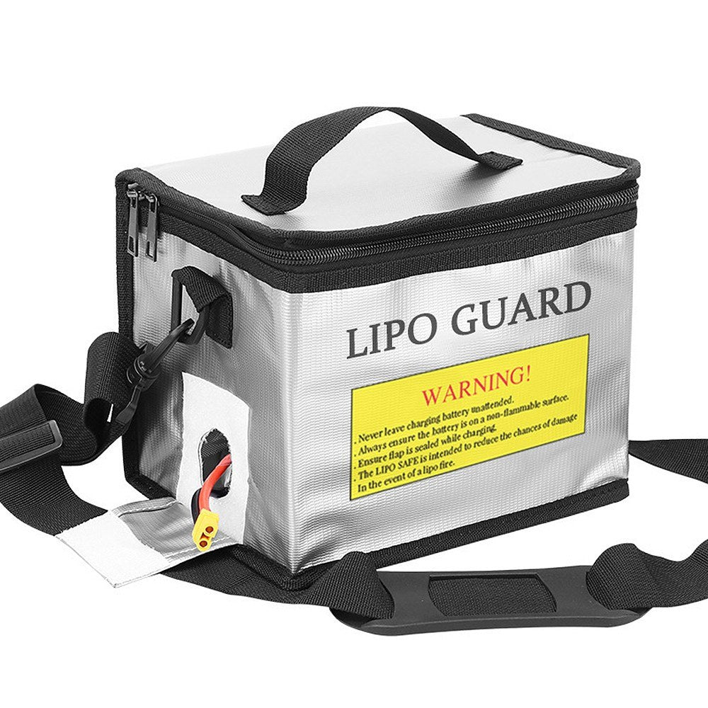 Portable Fireproof Explosionproof Battery Safe Bag with Handle Strap and Waterproof Zippers