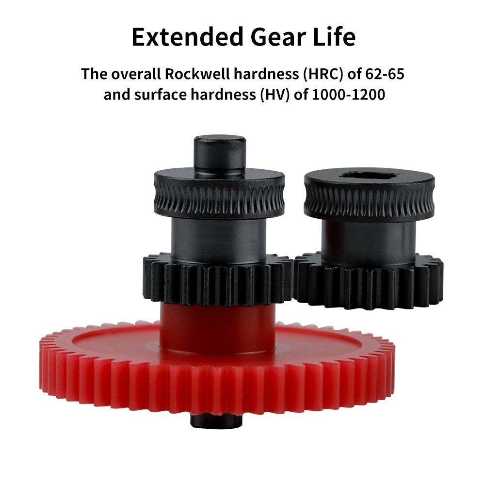 Hardened Steel Extruder Gear Kit for ELEGOO Neptune 4 Series - Dual Gear with Precision Bearings, 3D Printer Upgrade