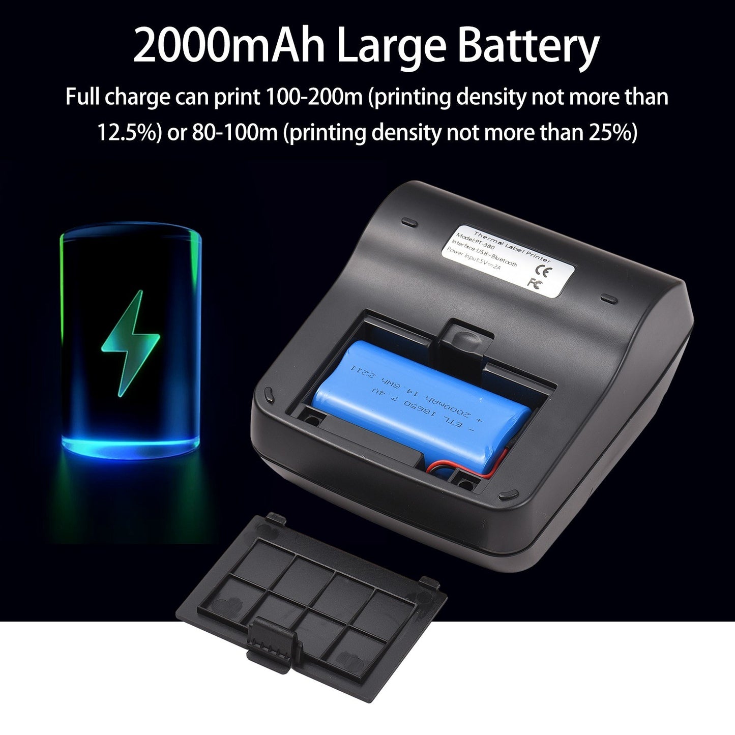 Portable Wireless Bluetooth 80mm Thermal Receipt & Label Printer with 1 Roll - Bisofice