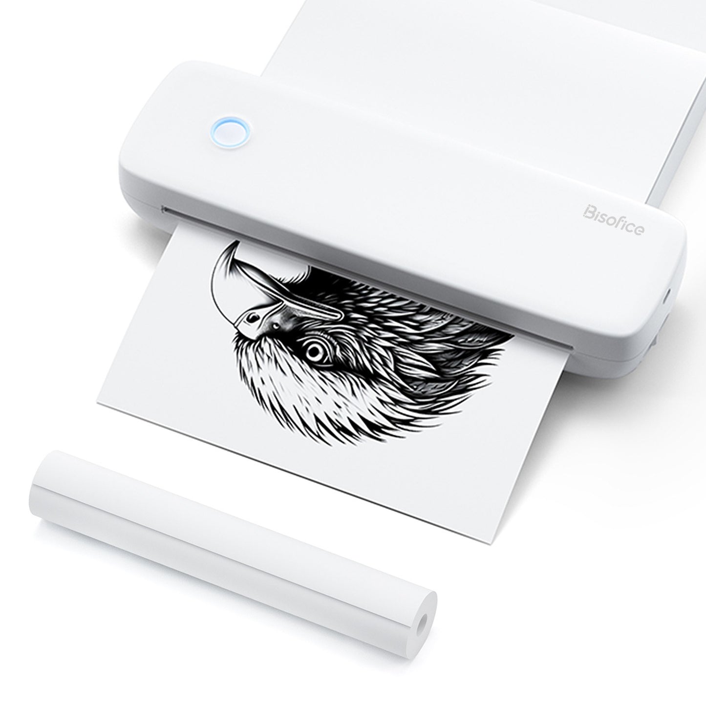 Bisofice A4 Inkless Thermal Printer with 1 Thermal Paper Roll for Documents & Photos