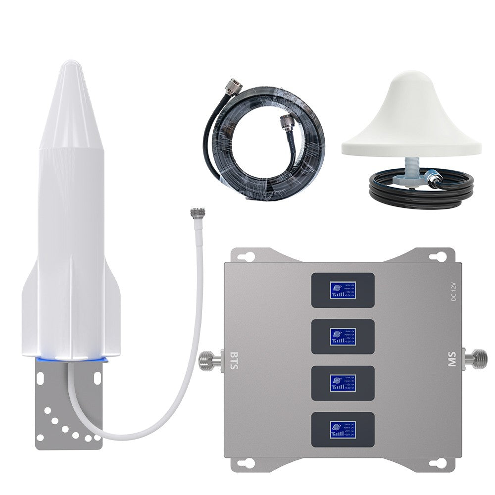 Quad-Band Cell Phone Signal Booster - 850/900/1800/2100MHz GSM DCS 2G/3G/4G/LTE Repeater