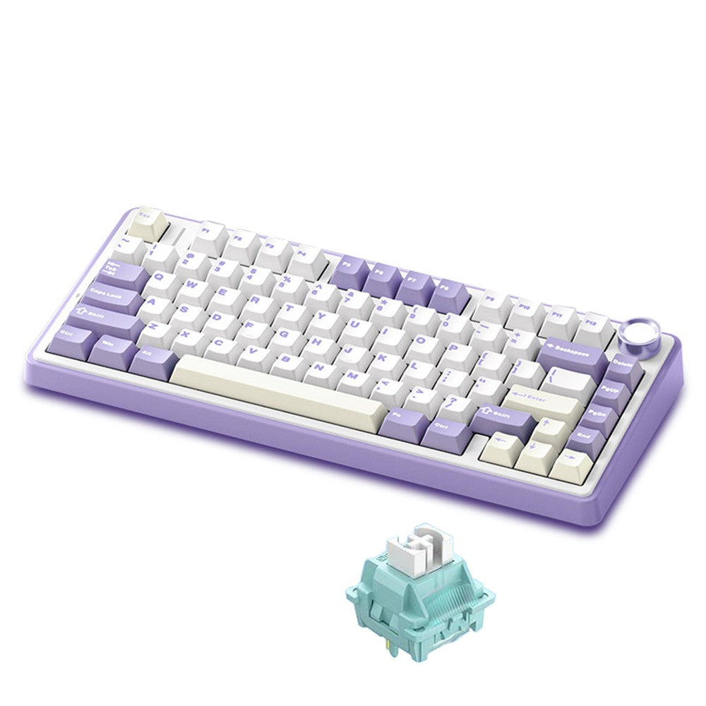 AULA F75 Wireless Mechanical Keyboard - Gasket Structure, Tri-Mode, 80-Key Low-Delay Gaming with Light Effects