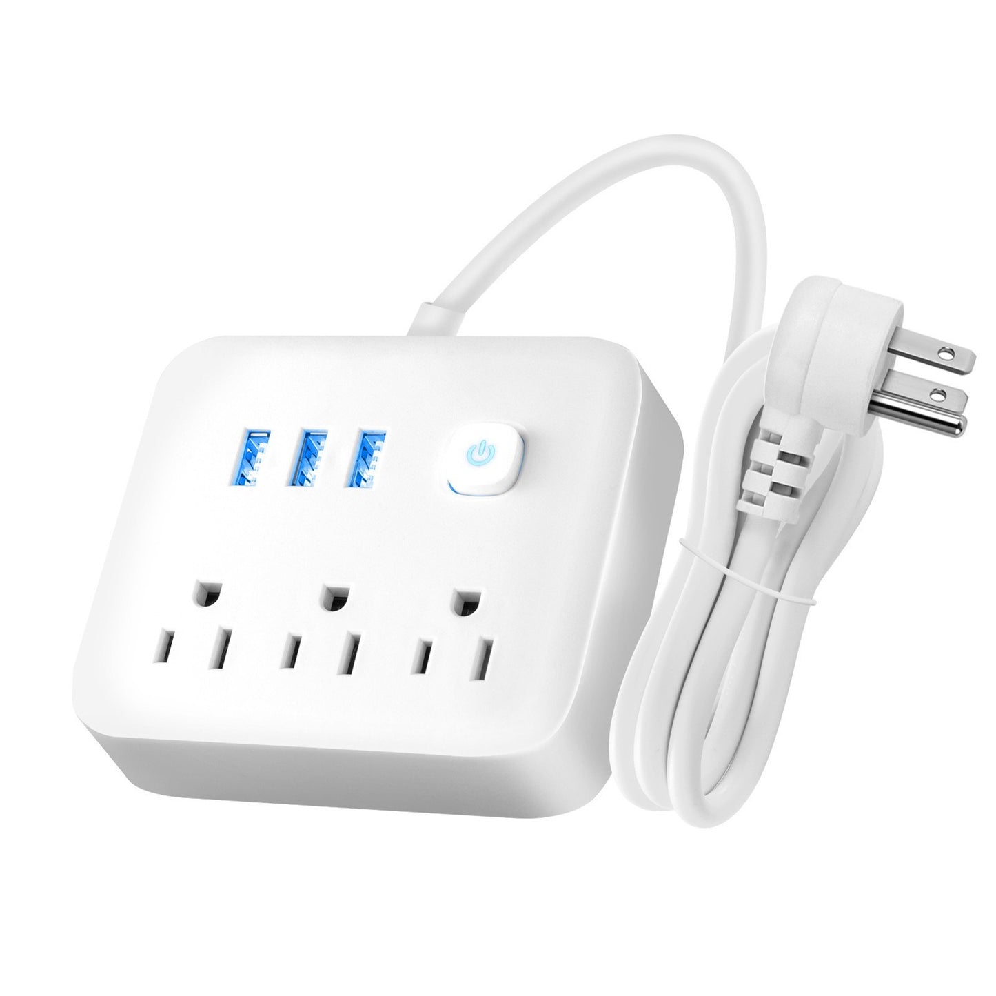 Slim Surge Protector Power Strip with 3 Outlets & 3 USB Ports, 3.9Ft Cord for Home, Office, Travel