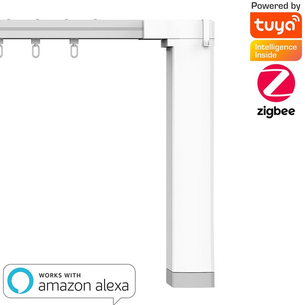 Smart Zigbee Electric Curtain Motor with Tuya WiFi App, Voice & Remote Control, Smart Timing