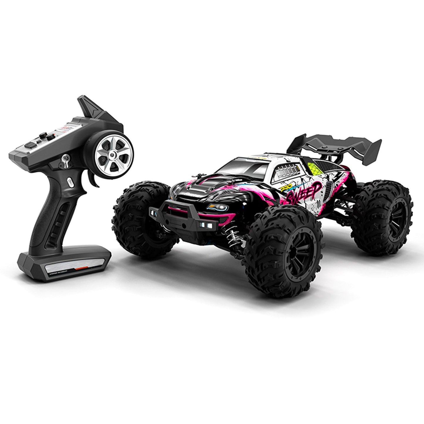 2.4GHz 70KM/H 1/16 Scale High-Speed 4WD Off-Road RC Truck with Brushless Motor & LED Lights