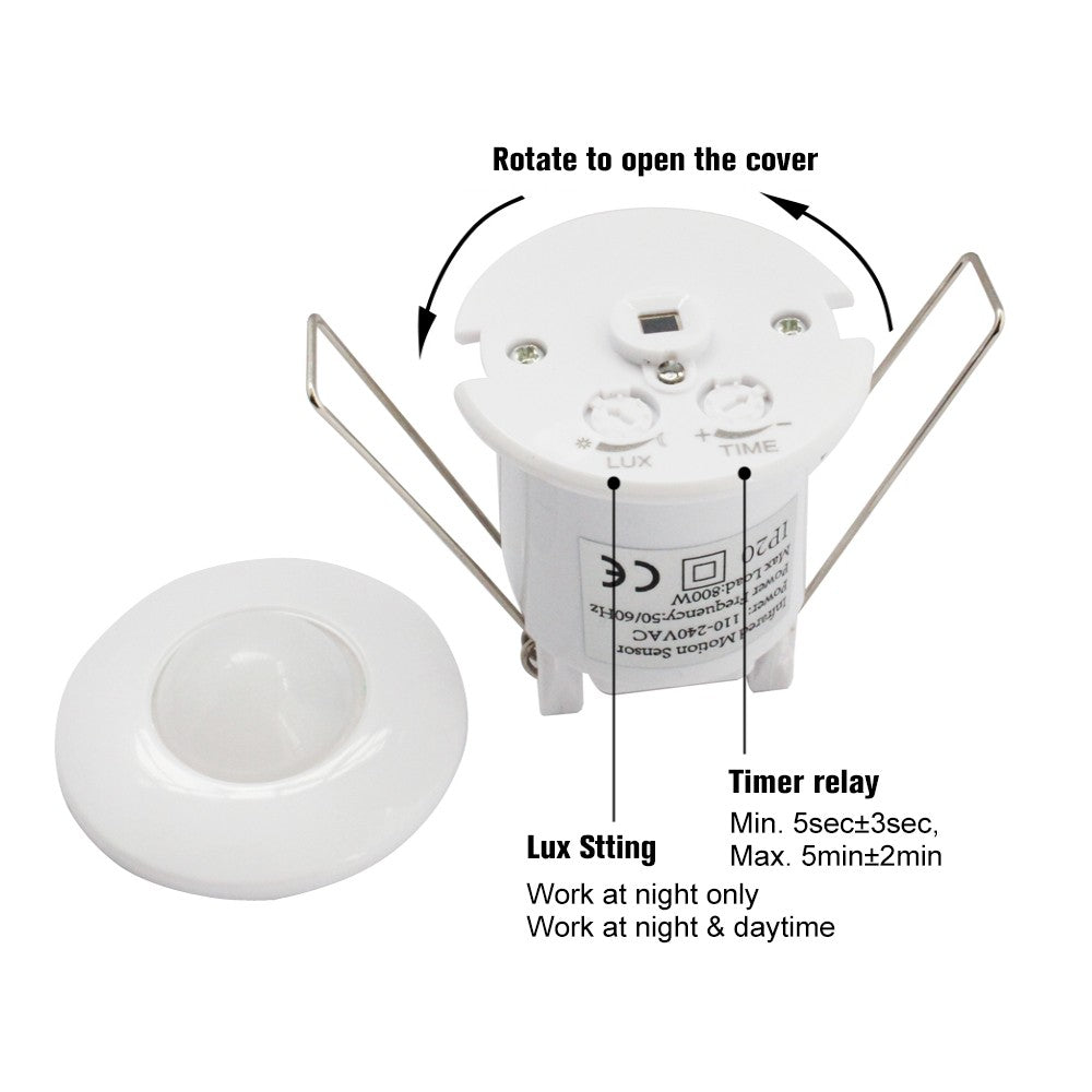 360° PIR Motion Sensor Switch - Mini Infrared Detector