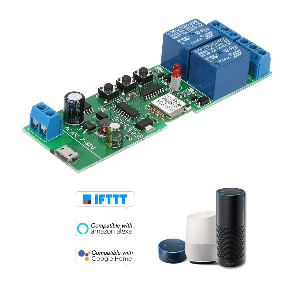 Smart WiFi Switch Module 2CH USB DC5V/7-32V - Sonoff Universal
