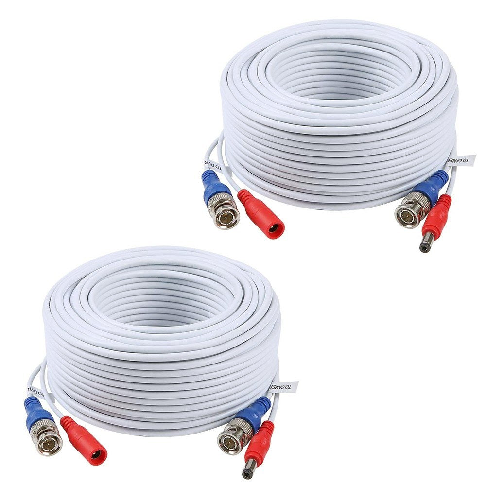 100ft 2-in-1 Video Power CCTV Cable BNC Extension Cord - 1 Pack