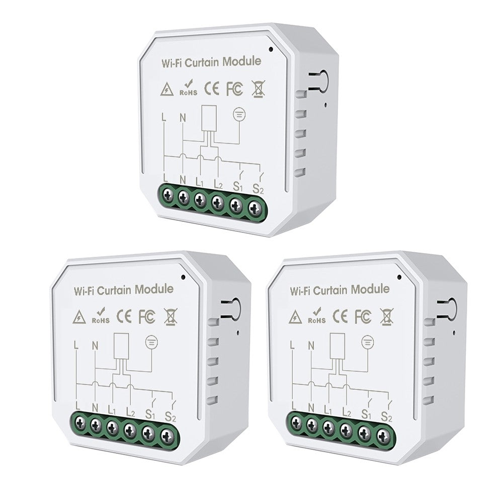 Tuya WiFi Smart Curtain Switch Module - 6 Pack, Mobile Device Sharing, Timer, App & Remote Control, Compatible with Alexa & Google Home Voice Assistants