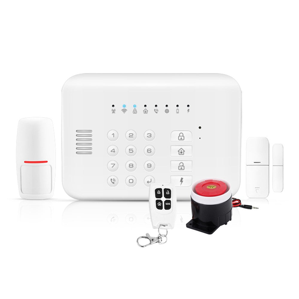 Wireless GSM+WiFi Home Security Alarm System Kit with Auto Dial, Motion & Door/Window Sensors, Remote Control