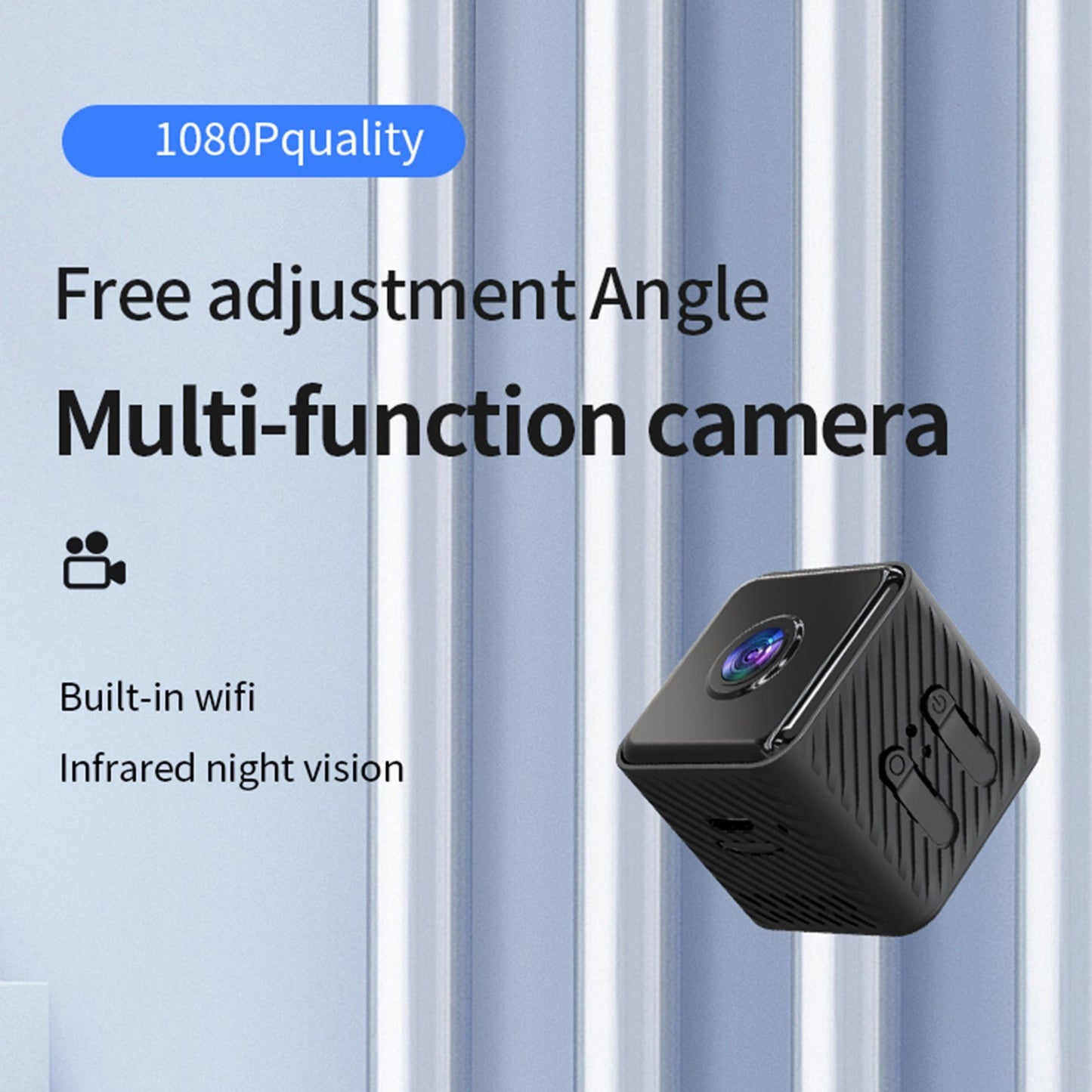 1080P Smart Home Security Camera with Night Vision, 4-64GB Storage, iWFCam App Control