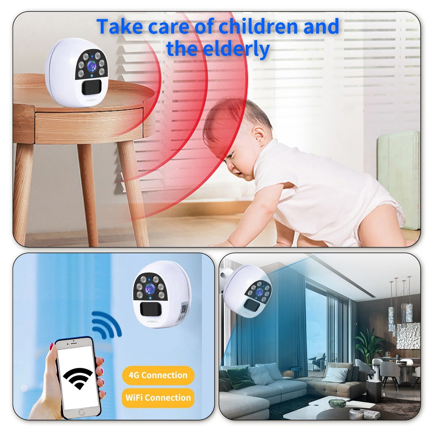 Solar-Powered 1080P WiFi Security Camera with Solar Panel