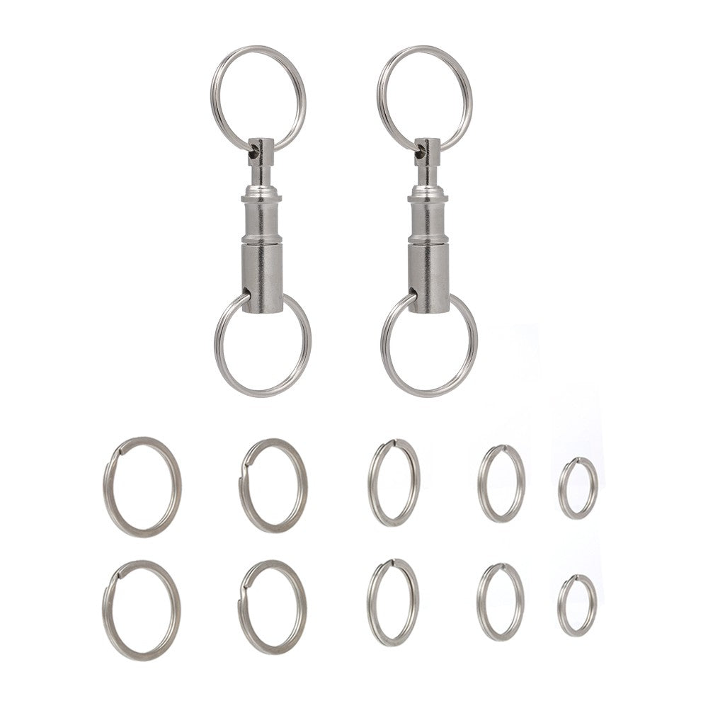 5-Piece Quick Release Detachable Keychain with Two Split Rings