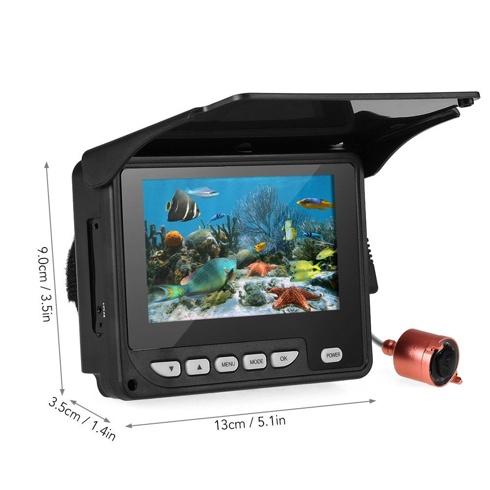Portable 4.3 Underwater Fishing Camera with Night Vision & 20M Cable - Waterproof Fish Finder for Ice & Boat Fishing, Includes Carry Bag