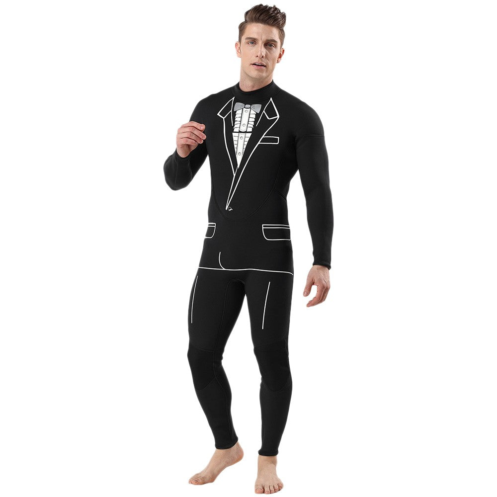 Mens 3mm Neoprene Wetsuit for Surfing, Swimming, and Diving