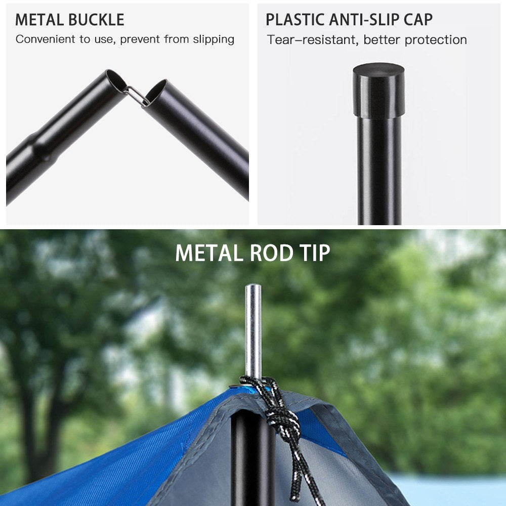 2-Piece Outdoor Tent Canopy Support Poles Awning Frame Accessories
