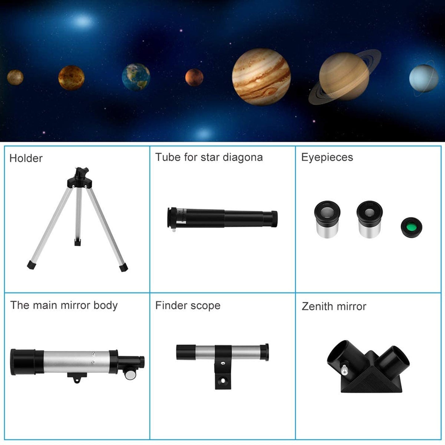 Childrens Beginner Telescope with Tripod & Star Finder Monocular Zoom