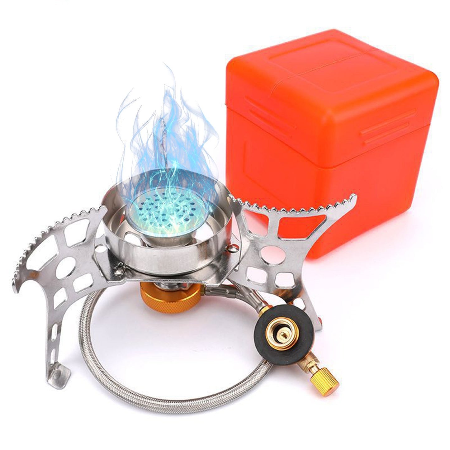 Portable Split Gas Stove for Outdoor Camping - Piezo/Manual Ignition