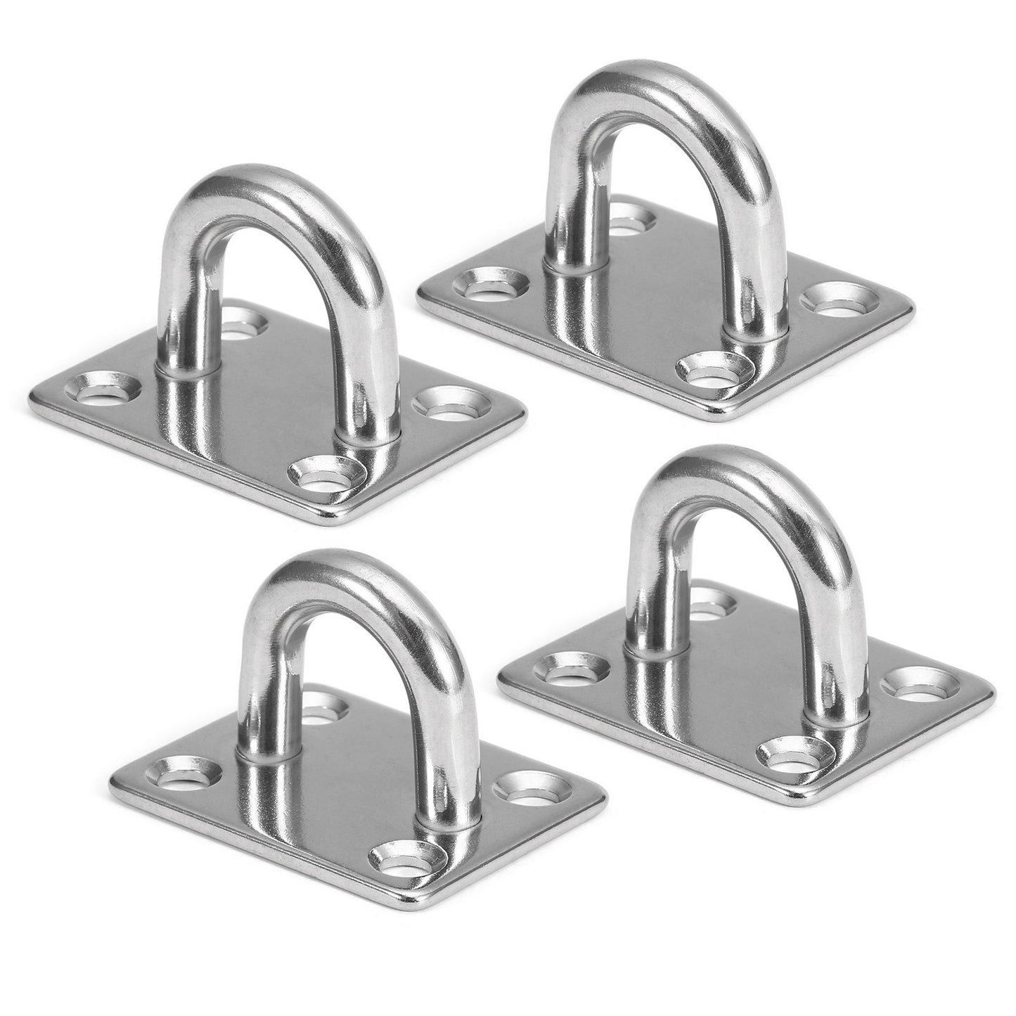 4pcs Marine Pad Eye Plates - Multifunctional Wall Mount Hook Loops