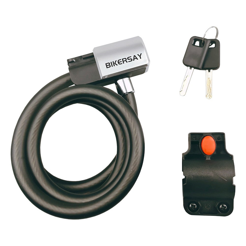4ft Anti-Theft Bike Lock Cable with Mount Bracket & Keys