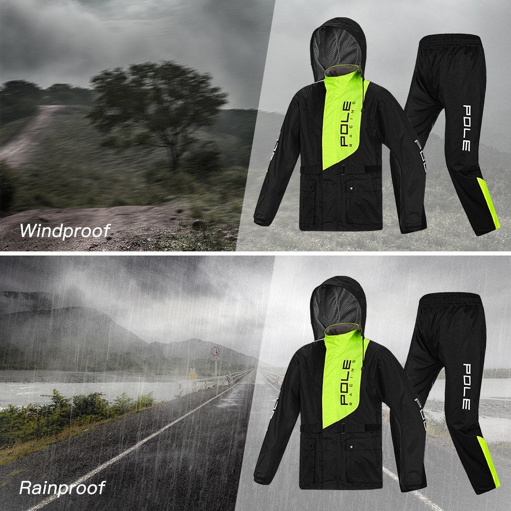 Mens Waterproof Breathable Rain Suit - Jacket and Pants for Motorcycle, Golf, Cycling, Fishing, Hiking