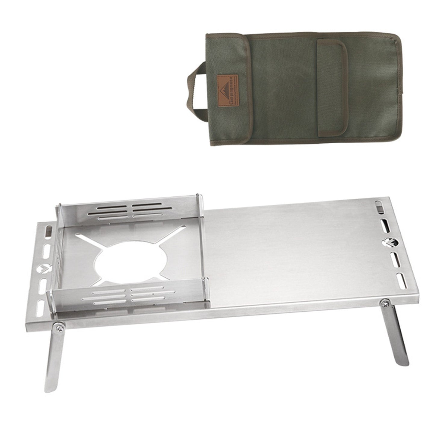 Portable Folding Stove Table: Camping Stand & Holder for Fishing, Hiking, Picnic