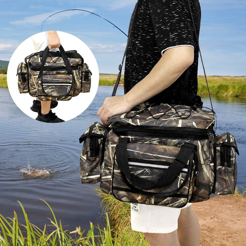 Waterproof Large Capacity Fishing Tackle Bag - Outdoor Travel Hunting Shoulder Pack