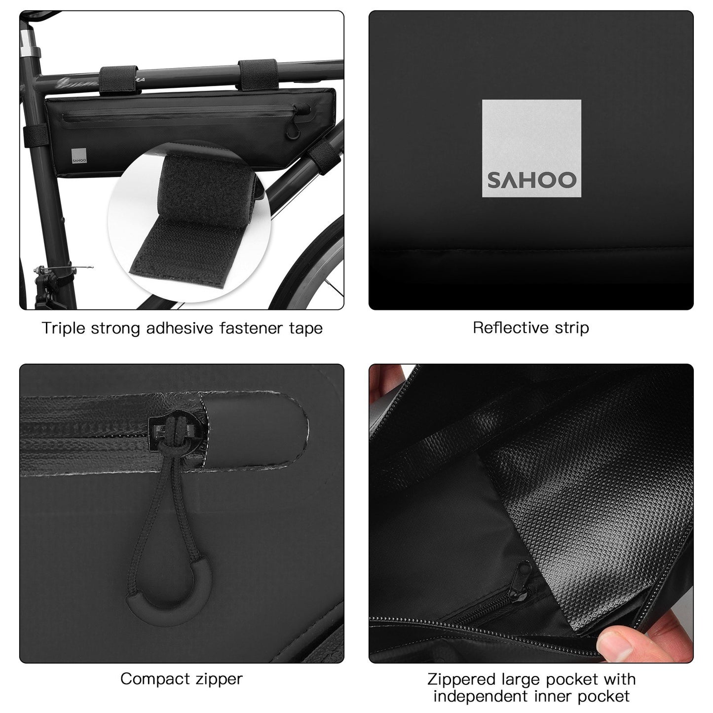 Waterproof Triangle Bike Frame Bag - Large Capacity Under Tube Pouch for MTB & Road Bikes