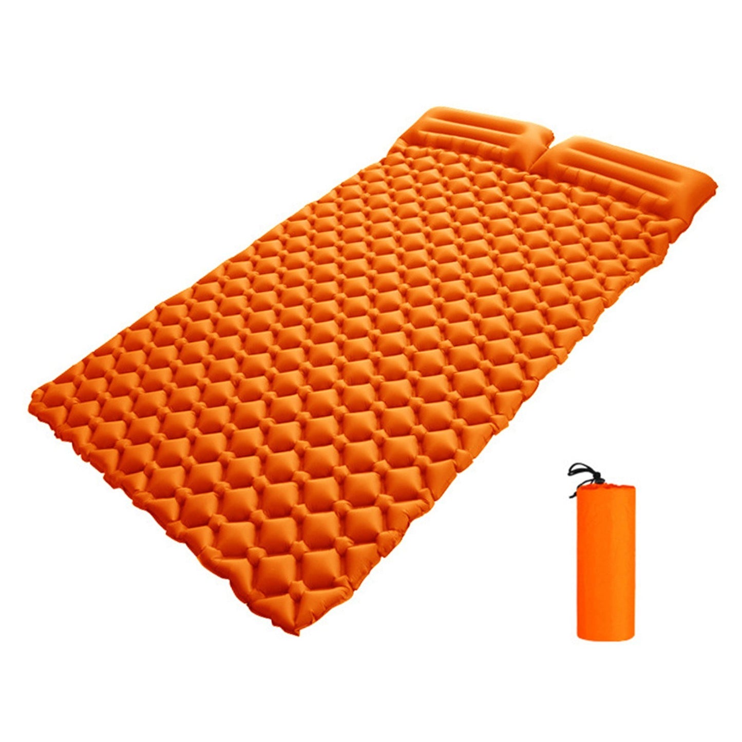 2-Person Inflatable Camping Sleeping Pad with Built-in Pillows for Outdoor Hiking & Backpacking
