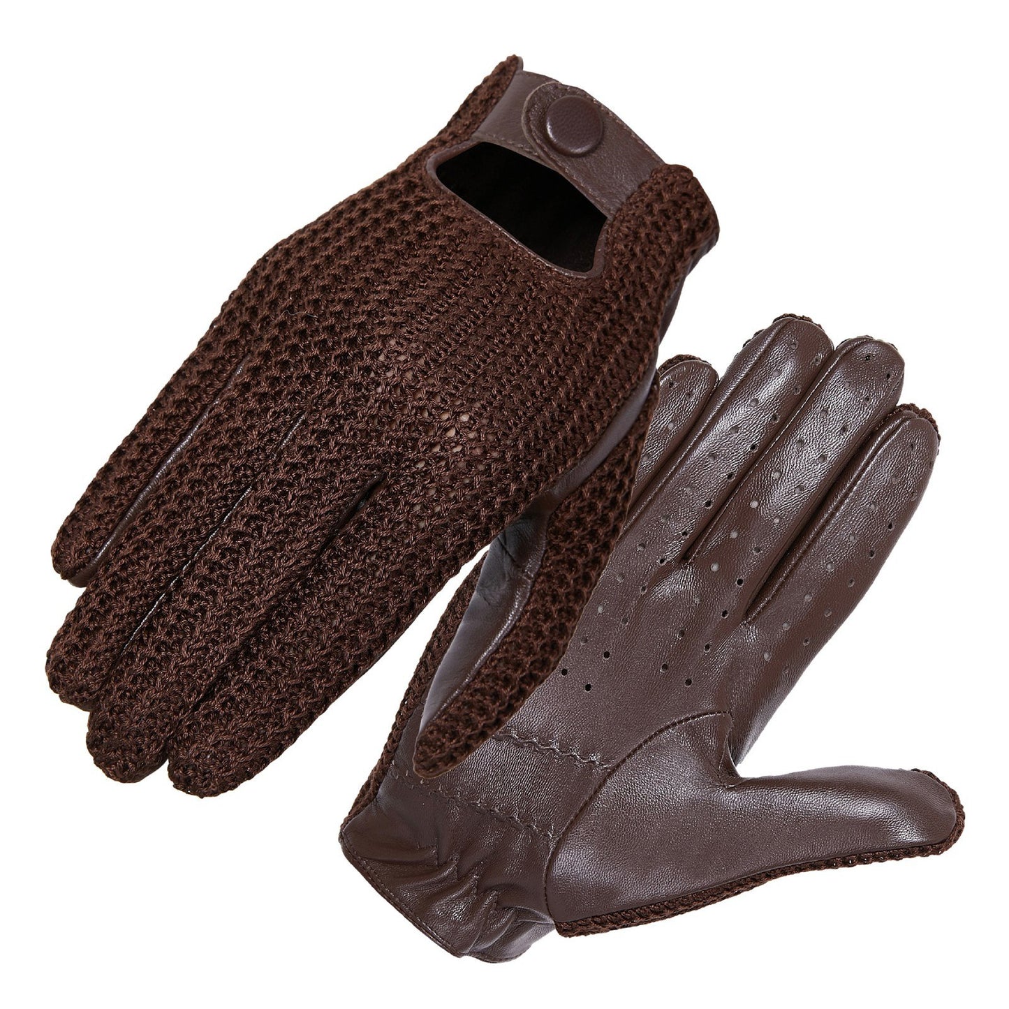 Mens Goatskin Touchscreen Motorcycle Driving Gloves