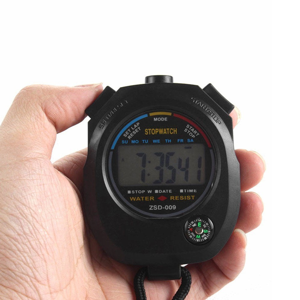 Multifunctional Digital Sports Stopwatch with Alarm, Date, Time & Compass