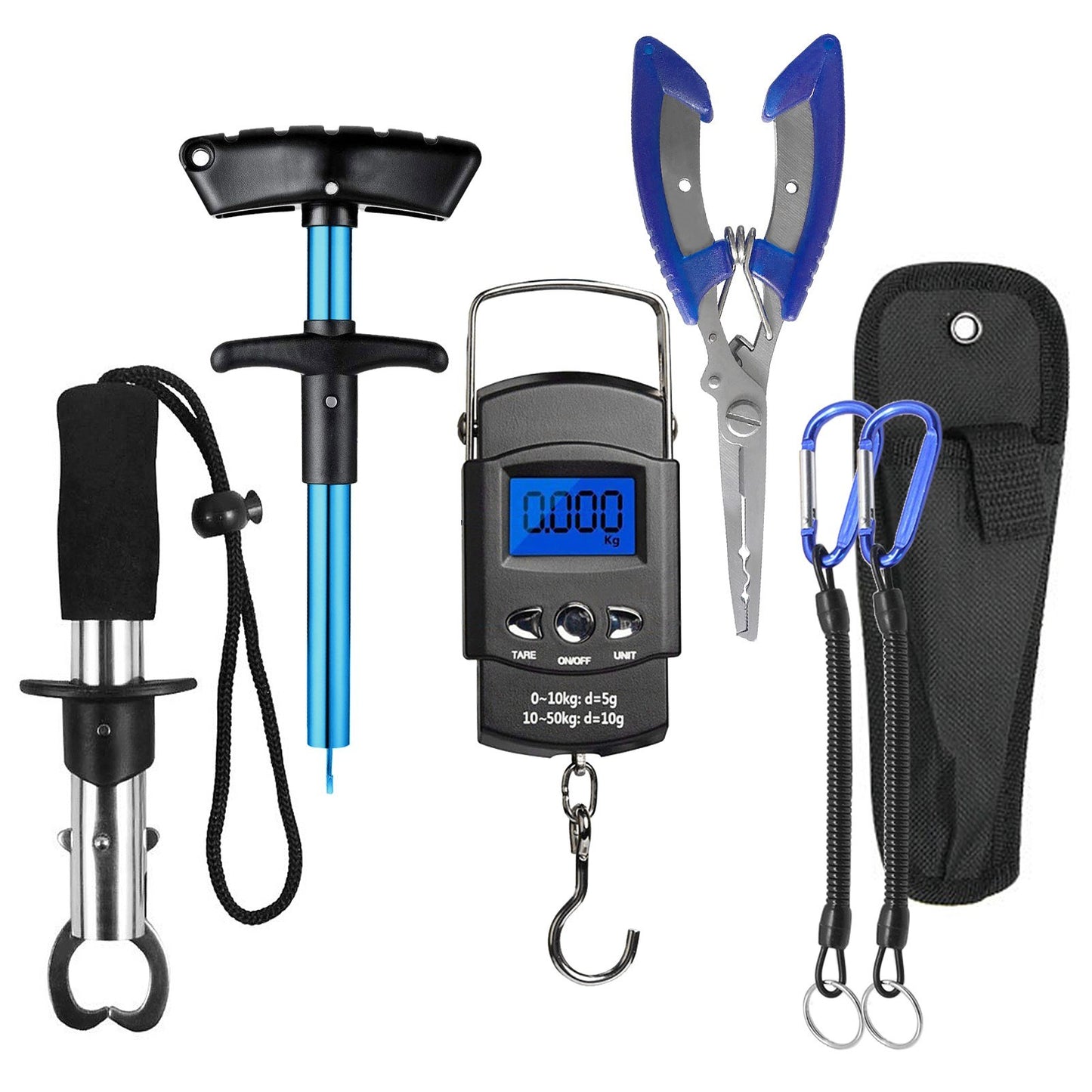Digital Fish Scale Gripper & Fishing Pliers Hook Remover Tackle Combo Kit