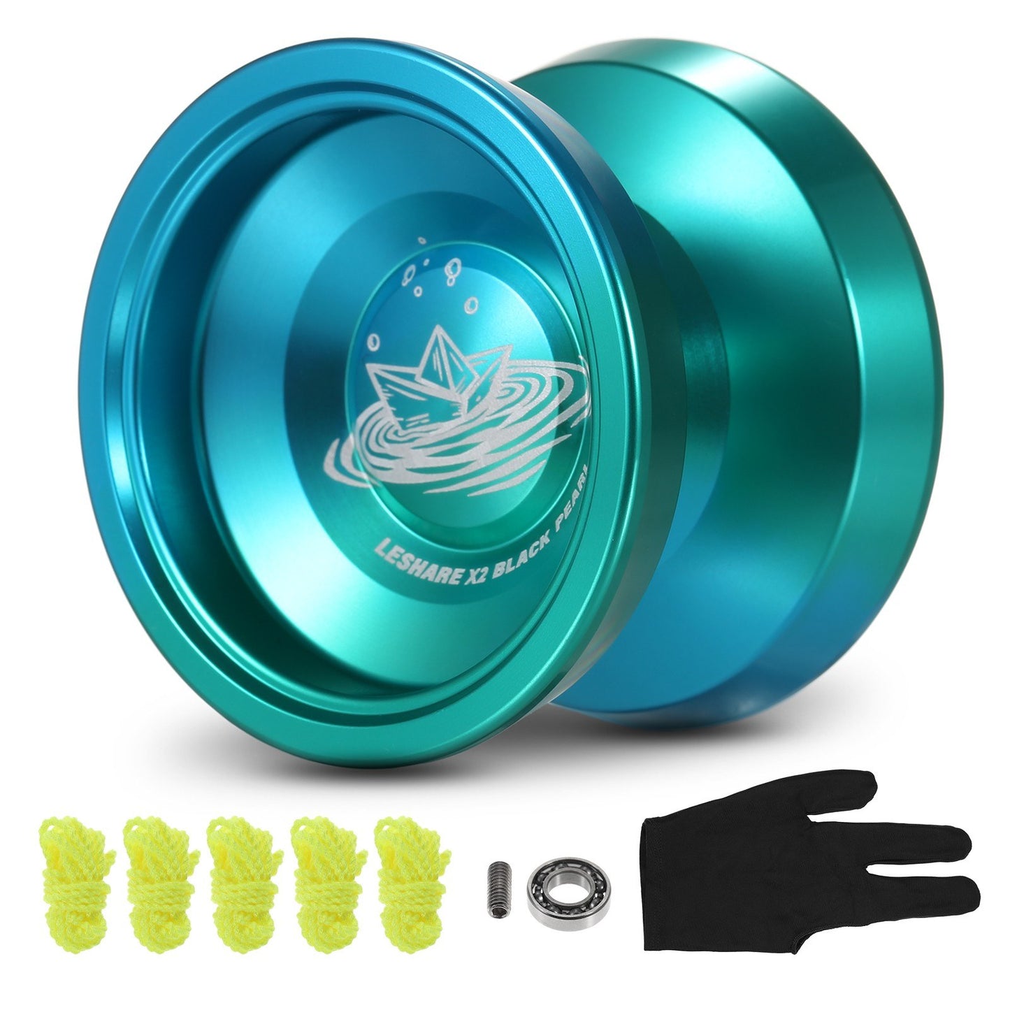 LESHARE Aluminum Competitive Yoyo with Bearing Strings and Glove