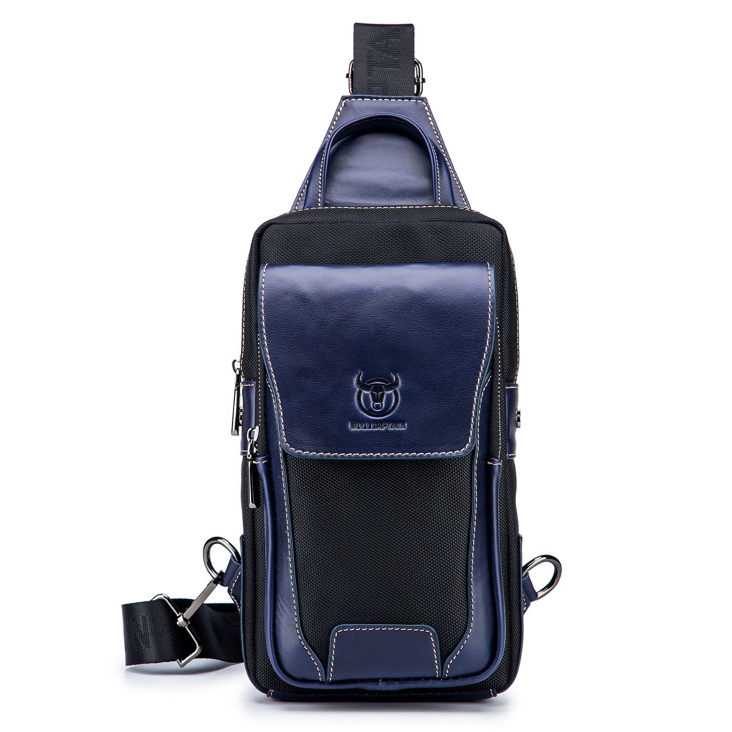 Mens Leather Crossbody Sling Backpack - Casual Travel Shoulder Chest Bag