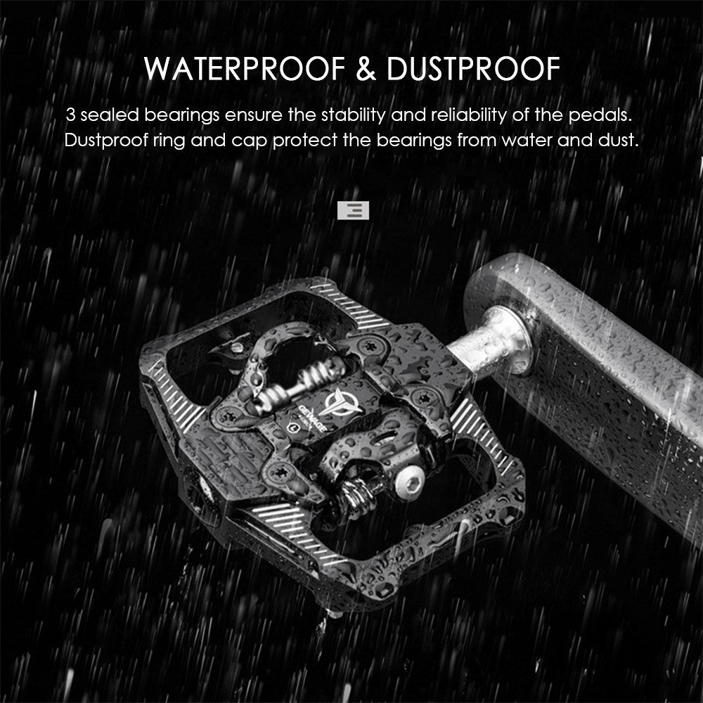 Double-Sided MTB Clip Pedals with SPD Cleats for Mountain Bikes