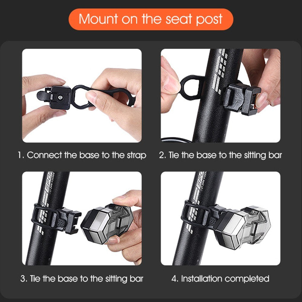 Wireless Remote-Control Bicycle Helmet & Tail Light for Night Riding