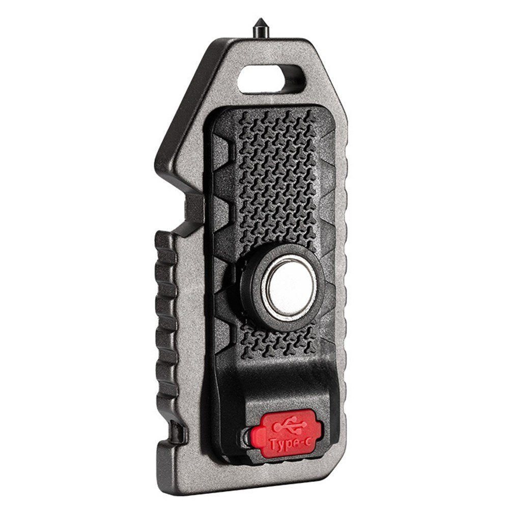 Compact Multi-functional Keychain: LED Flashlight, Whistle, Window Breaker, Bottle Opener, Waterproof & Rechargeable