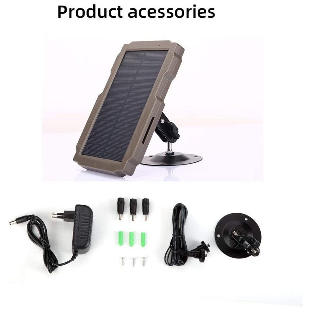 Solar-Powered Trail Game Camera Kit - 3000mAh Rechargeable Charger for Hunting Cameras (6V-12V)