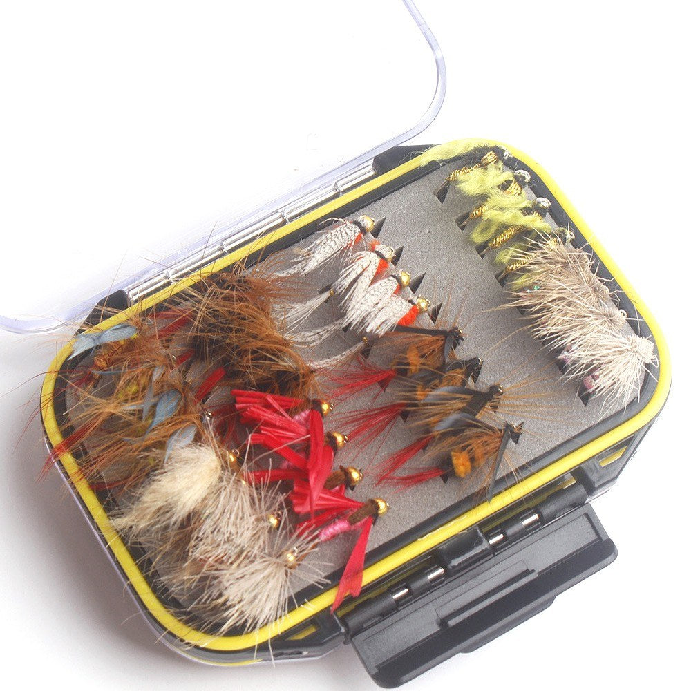 64-Piece Fly Fishing Flies Kit with Biomimetic Insect Lures and Fly Box