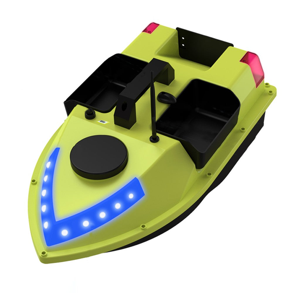 GPS RC Bait Boat with 600M Range, 99 Fishing Sites, 7-Color LED, 3 Bait Containers, 4.4lb Load, 12000mAh Battery